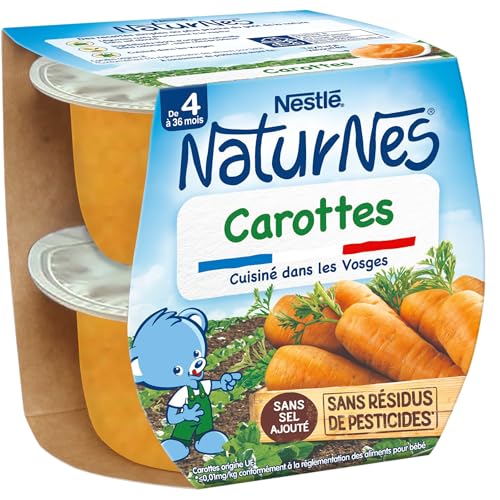 Nestlé Naturnes Petits Pots Bébé Carottes - Dès 4/6 mois - 2x130g