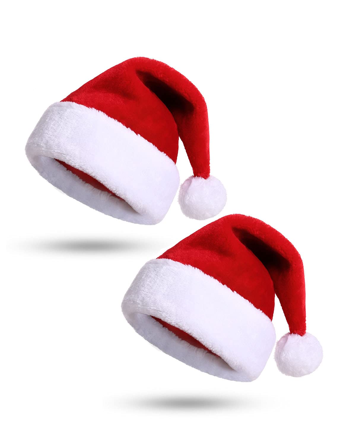 KONVINIT Cappello Babbo Natale Peluche per Adulti, Cappellini Natale,Cappellino Babbo Natale Onesize