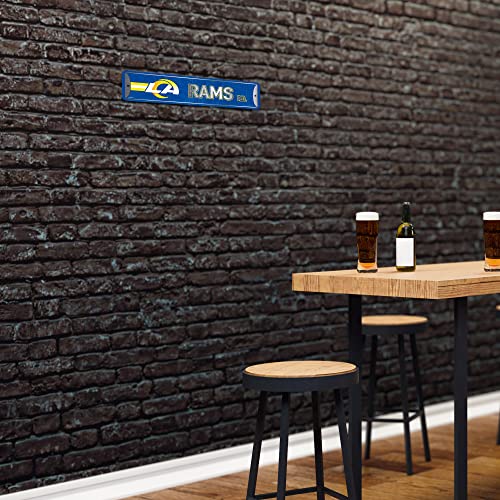 Rico Industries NFL Los Angeles Rams Home Decor Metall Straßenschild (10,2 x 38,1 cm) – ideal für Zuhause, Büro, Schlafzimmer und Männerhöhle – hergestellt