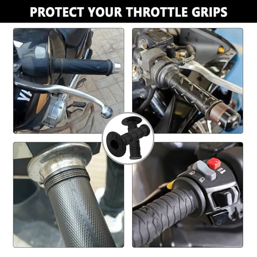 2PCS Motorcycle Grips,Anti-Slip Rubber Dirt Bike Grips with 7/8" Left & 1" Right Compatible with CRF KXF,Universal Motorcycle/Bike Handlebar Grips for Women & Men (Black)