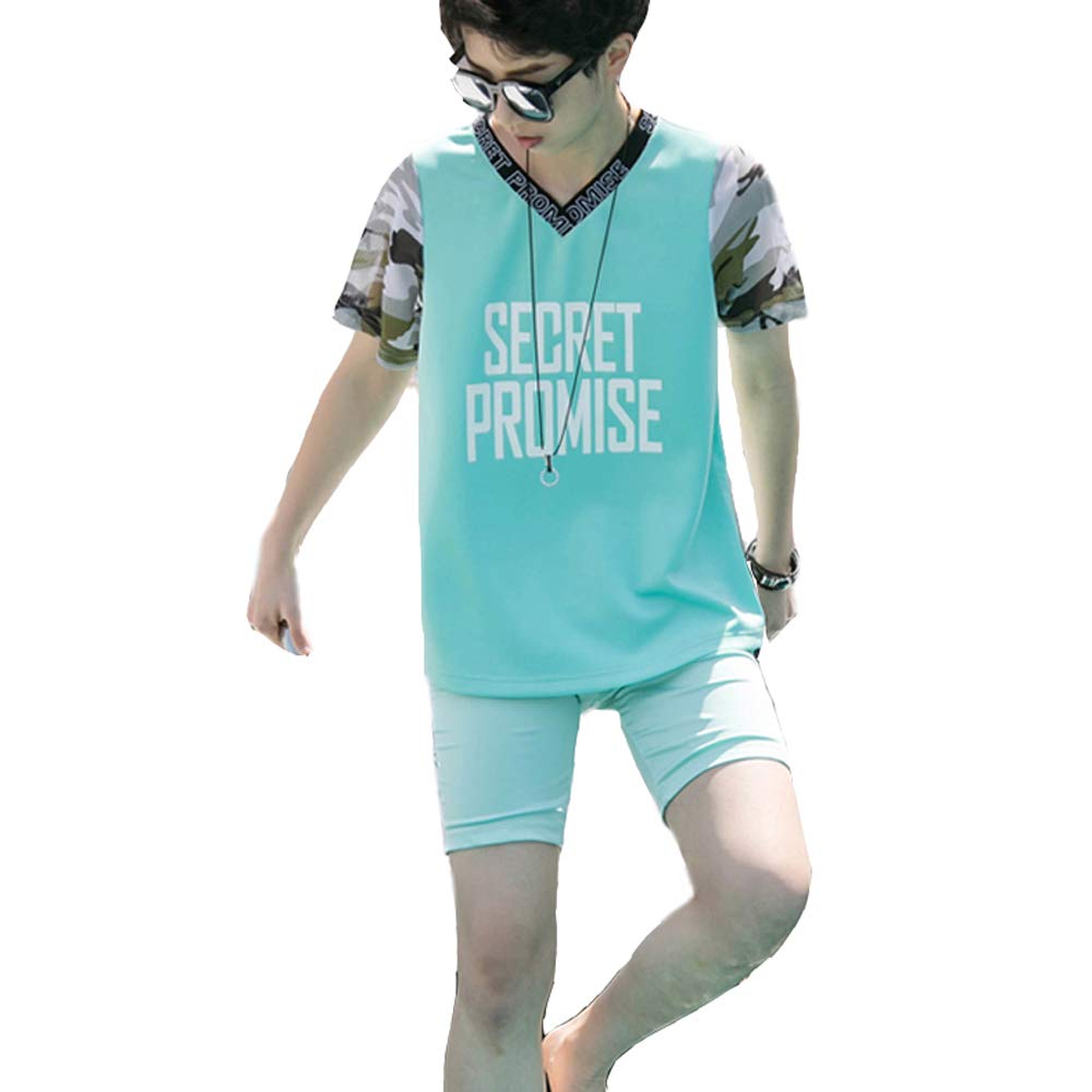 Chest Binder Quick-Drying Swimwear T-shirt +Swimming Shorts for Women