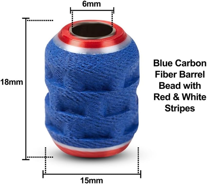 Dynamic EDC Beads - Patriot Pack Carbon Fiber Large-Hole Beads for 550 Paracord & Gear Lanyards - Handmade in Dallas, TX - by Dynamic Arts and Crafts - 3pc Set - Image 4