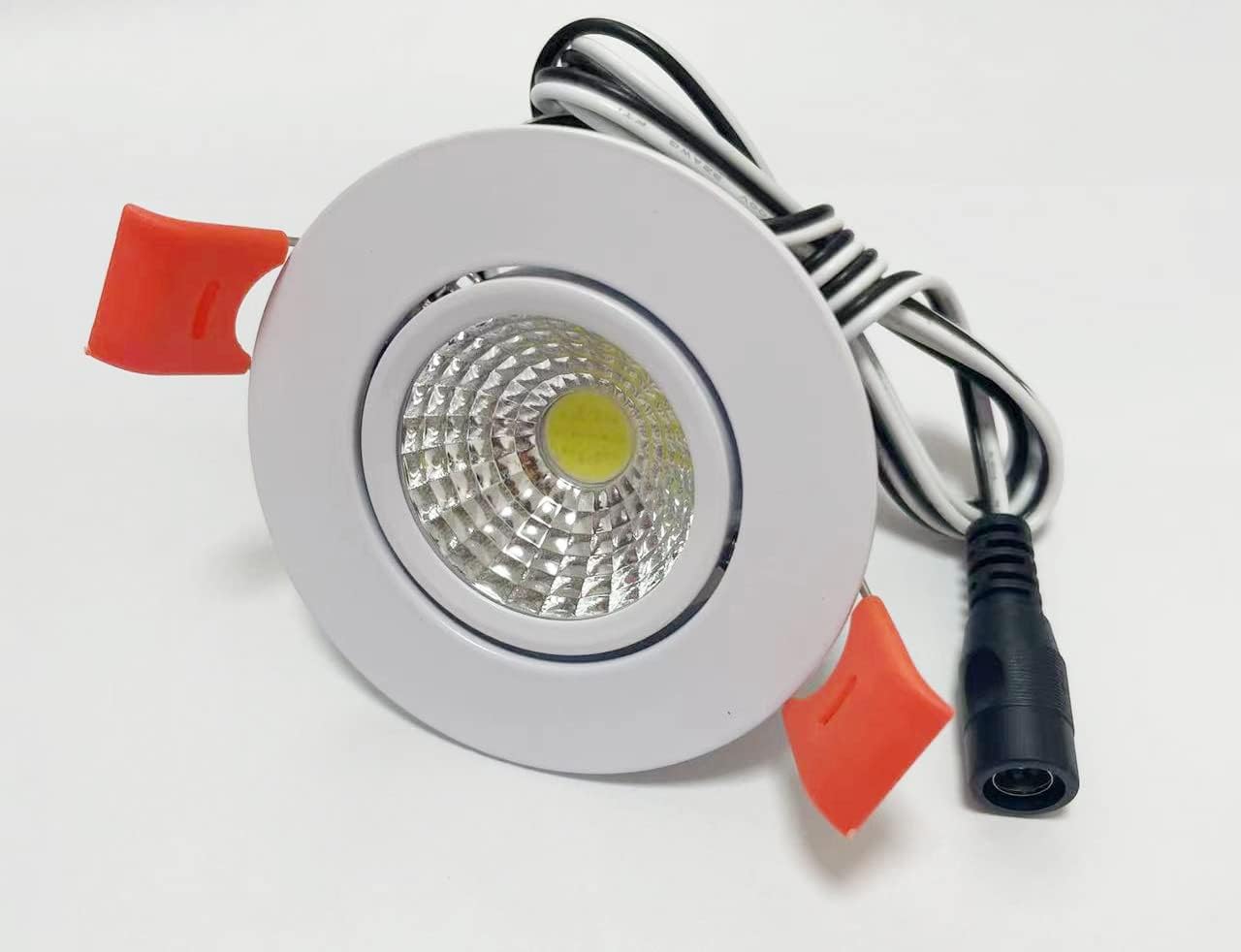 2pcs/Lots 2inch DC 12V 3w COB epistar led, led Ceiling/Puck Light, Spotlight, dimmable,White or siliver Shell. (Pure White, White face Cover)