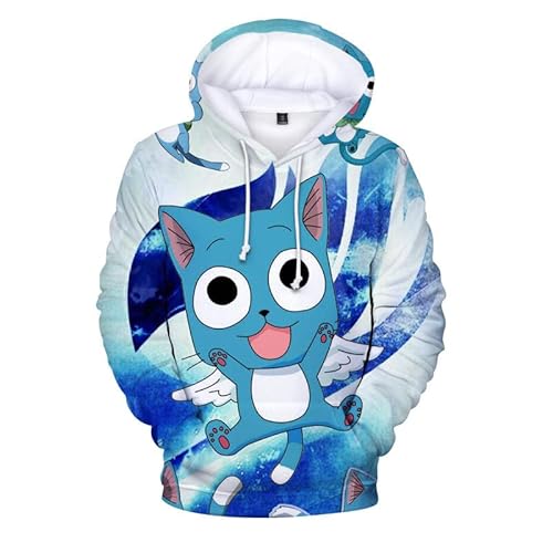 Fairy Tail Happy Cat Sweats À Capuche Sweat Automne Anime Graphic Hoodie Fairy Tail Full 3D Sweats Sportswear Cover