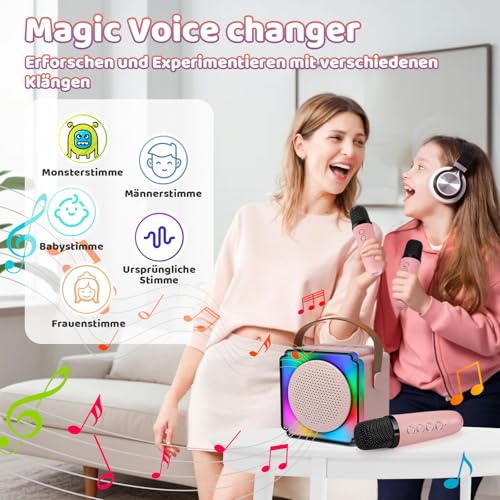 Osikay Geschenk Mädchen 4 5 6 7 8 Jahre: Karaoke Maschine Spielzeug ab 3-12 Jahre Mädchen Geschenke 6-7-8-9-10-11 Jahre Bluetooth Mikrofon Geburtstagsgeschenk für Kinder Spielzeug 4-6 Jahre