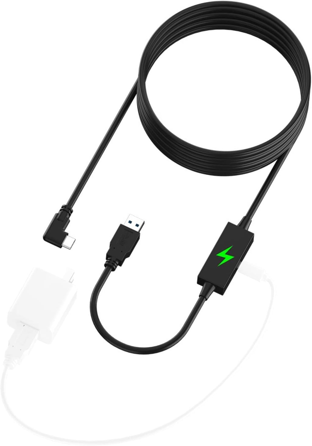 Link Cable for Oculus/Meta Quest 3/Quest 2/PICO 4/Neo3/Meta Quest Pro Link 5M 18W Rapid Charge Type-C USB 3.0 Charging Port 5Gbps High Speed Data Transfer PC Connection for Steam VR Headset
