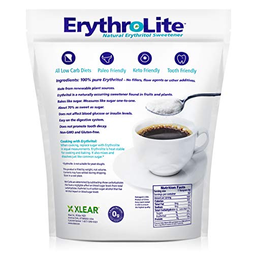 Xlear Erythrolite Erythritol Sugar Substitute - Natural and Organic Plant-Sourced Keto Friendly Sweetener (5 Pound Bag) (5 pound) image 5