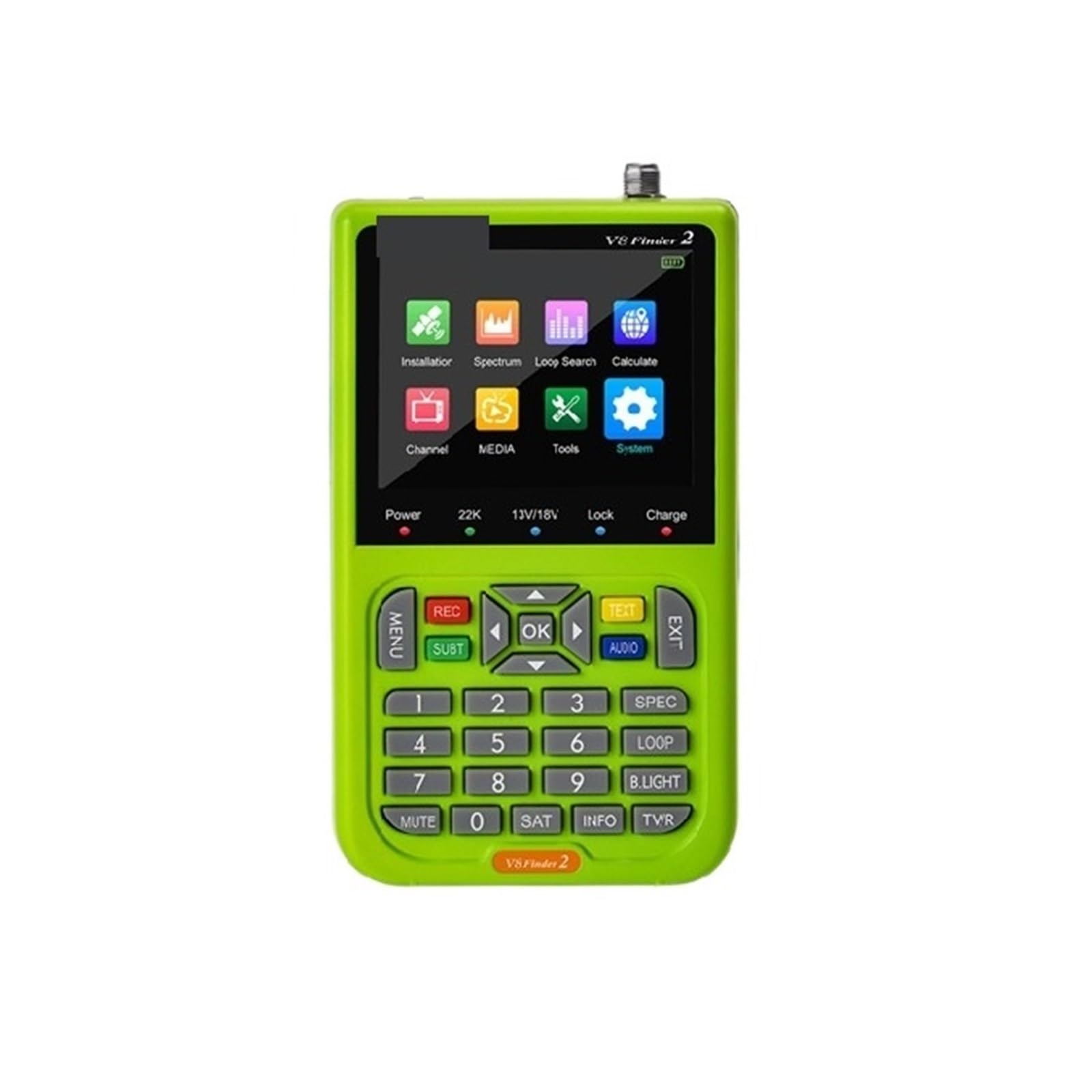 Cercatore satellitare, V8 Finder 2 Rilevatore di segnali satellitari DVB-S/S2/S2X Digitale 1080P HD H.264 Supporto CCM, VCM, ACM, ricevitore TV via satellite(Only v8 finder 2)