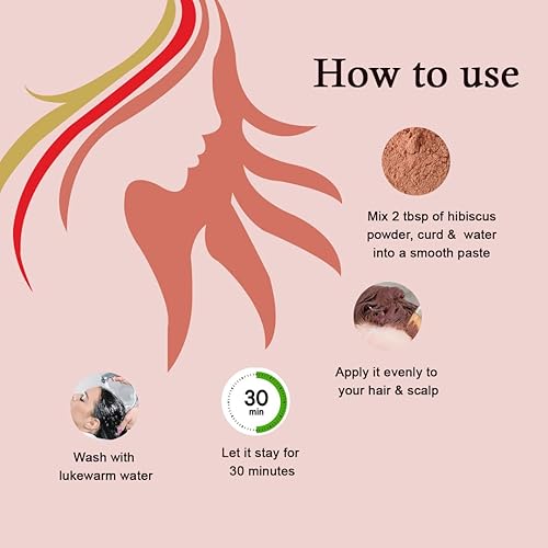 Miniatura 5 de Yauvanya Hibisco Puro(Rosa-sinensis) Polvo para Cabello (Limpiador suave y nutritivo) y Piel - 100 Gms