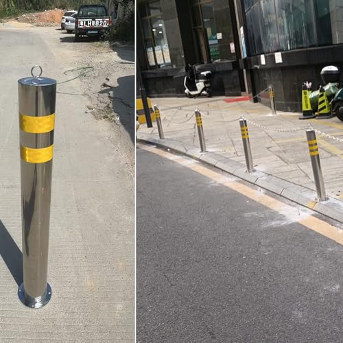 Poste de bloqueo de acero inoxidable y base gruesa para control de accesos vial 2