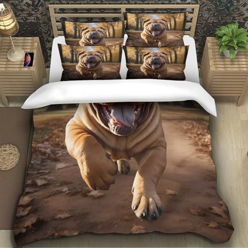 Housse de couette bouledogue imprimé numérique drap inaltérable