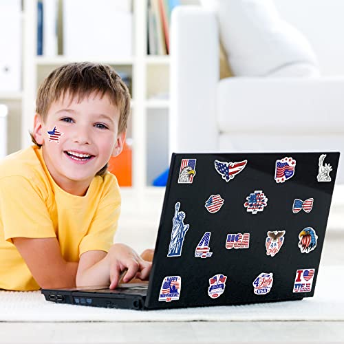 144 Pcs Assorted Usa Patriotic Stickers Vinyl American Flag Stickers Waterproof Patriotic Labels For Fourth Of July Independence Day Memorial Day Veterans Day Décor #TOP4