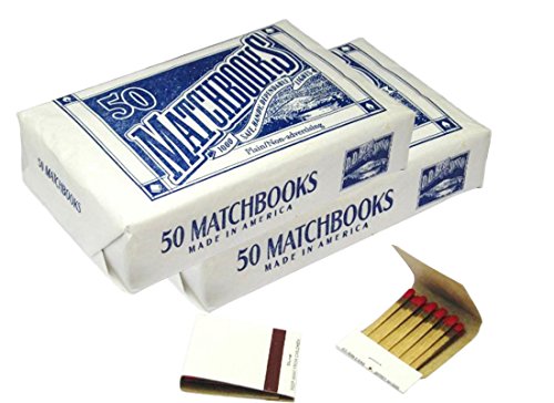 d match - D.D. Bean & Sons Matchbooks, 50 Packs of 20 Matches, Classic White, Made in USA, 2 Pack