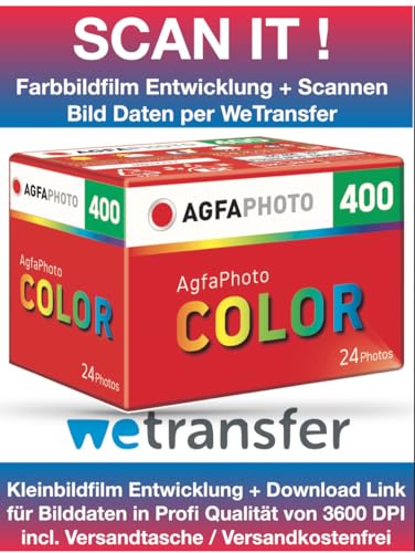 Film coloré 400 ASA AgfaPhoto 24 poses avec développement et scan