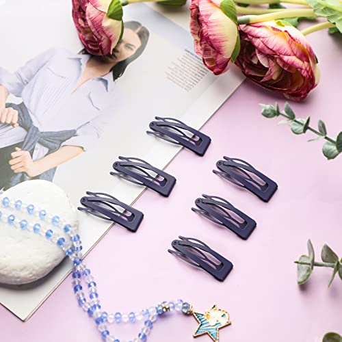 24 Pieces Double Grip Hair Clips Metal Snap Hair Clips Women Hair Barrettes For Hair Making, Salon Supplies (Navy Blue) #TOP3