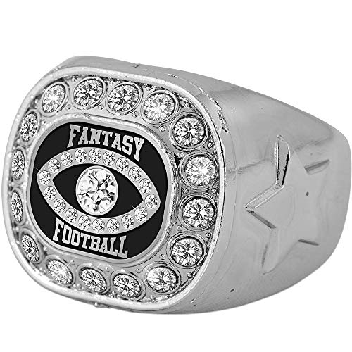Crown Awards Fantasy Football Championship Ring, Silver Fantasy Football Ring, Size 6 Prime