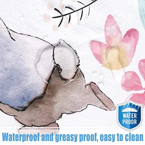 Fitable-Easter-Fitted-Table-Cover-Waterproof-Rabbit-Flower-Elastic-Edged-Tablecloth-Vinyl-Wipeable-Table-Cloth-for-Dining-Table-Dinner-Party-Family-Gathering-Fit-for-45-56-Round-Tables Fitable Easter Fitted Table Cover Waterproof Rabbit Flower Elastic Edged Tablecloth Vinyl Wipeable Table Cloth for Dining Table Dinner Party Family Gathering Fit for 45 56 Round Tables