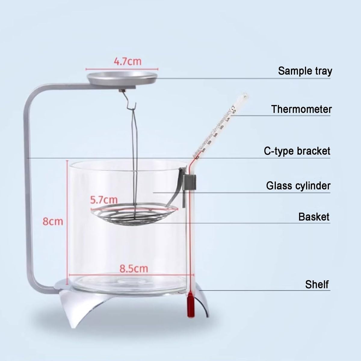 Kit de determinación de densidad con termómetro, herramienta precisa de medición de gravedad específica para líquidos y sólidos, ideal para laboratorios de ciencias y uso doméstico