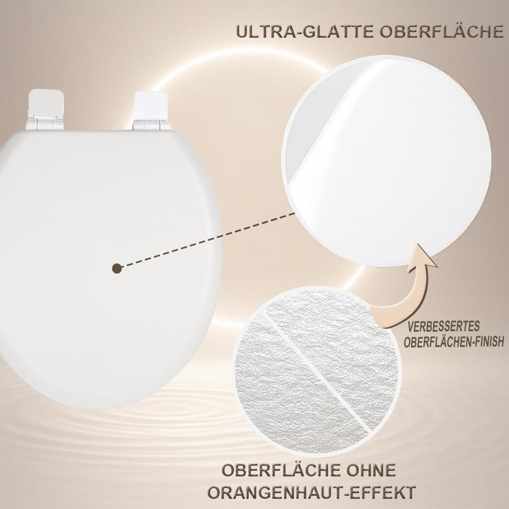 deska sedesowa z drewnianym rdzeniem, matowa – Soft-Touch i ultragładka (bez skórki pomarańczowej), wolnoopadająca i szybkie zapięcie (Easy-Clean) – kształt O, rozstaw otworów 155 mm – PIKLiDS