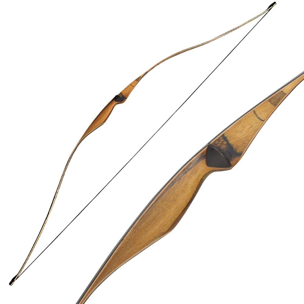 52/54 pollici Tiro con l'arco Arco Ricurvo Longbow Tradizionale Laminato 10-35lbs Caccia Tiro Longbow per i Giovani Principianti Adulti Mano Destra