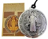 St Benedict Home Protector Door Hanger Large Metal Medallion with Saint Card Set