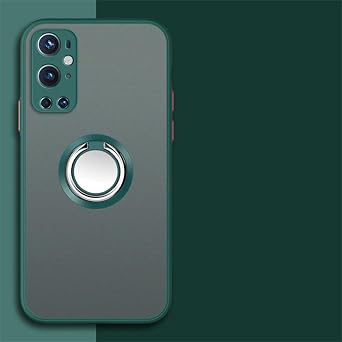 Car Magnetic Ring Holder Phone Case for OnePlus ACE 10T 10R 9R 8T 7T 7 8 9 10 Pro Soft TPU Bumper Matte Plastic Back Cover,Dark Green,for OnePlus 7 Pro