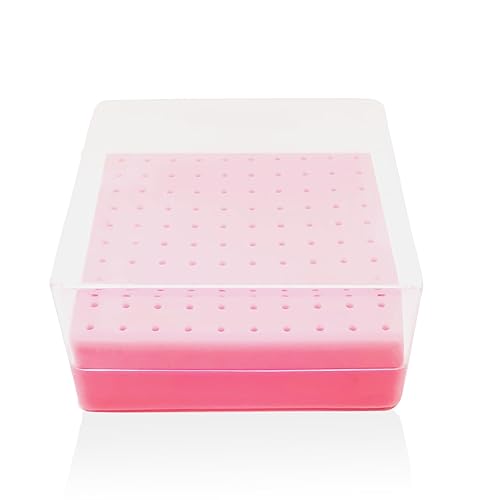 Soporte para brocas de uñas, caja organizadora de uñas para brocas de uñas, gran espacio de contenedor para brocas para uñas, caja de 100 agujeros a