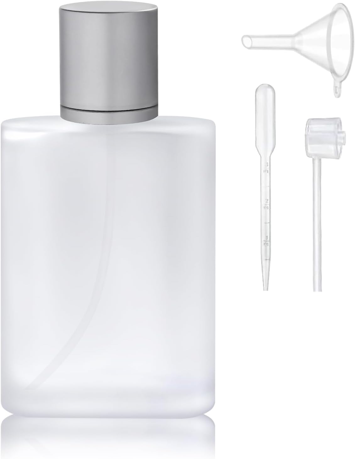 100ml/3.4 Oz Frosted Glass Spray Bottle Perfume Atomizer,Refillable Perfume Spray Bottle Empty with 3 Kinds of Dispenser (100ml)