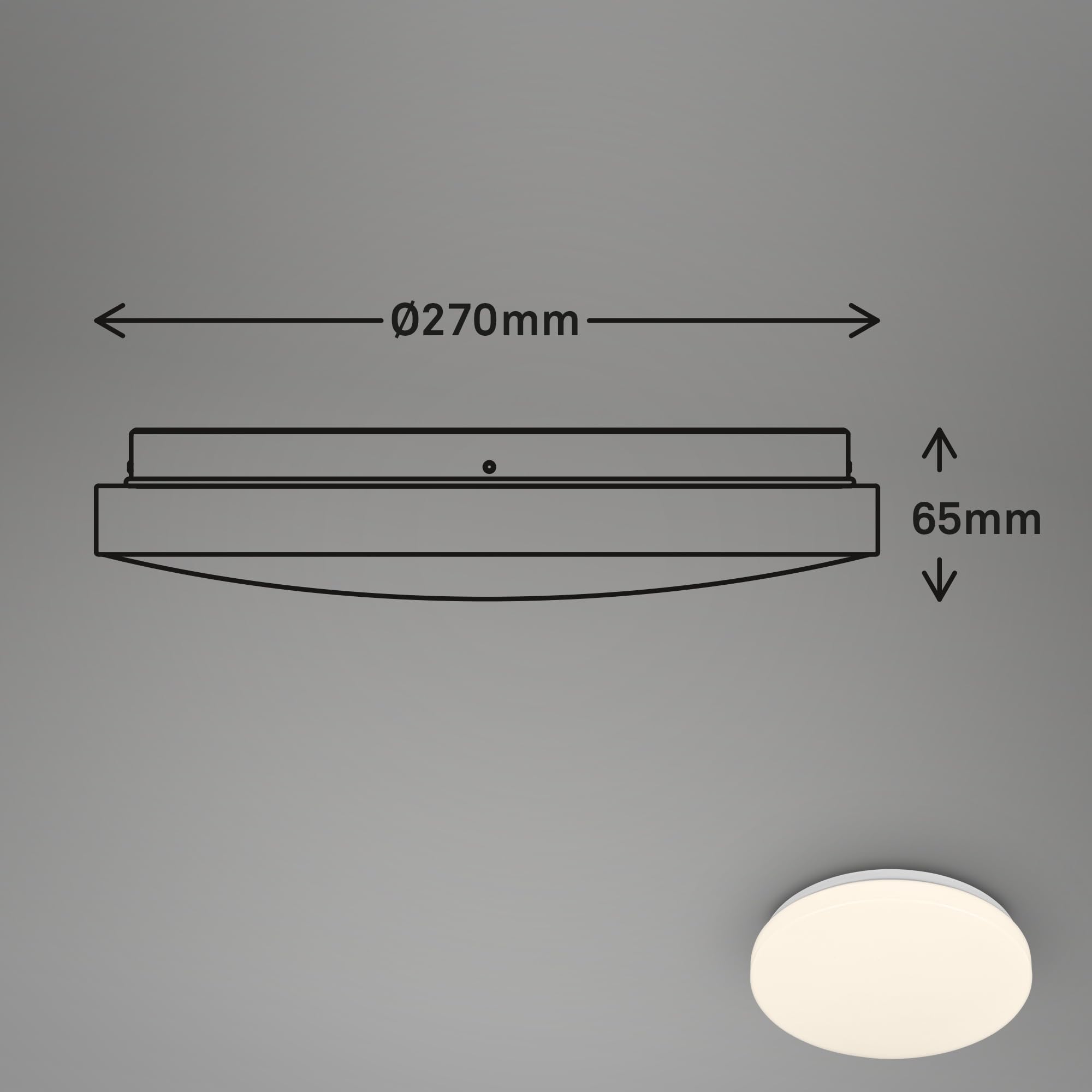 BRILONER, LED Ceiling lamp with Motion Detector IP54 3m Range, Warm White Light Colour, 120 Degree Detection - Image 3