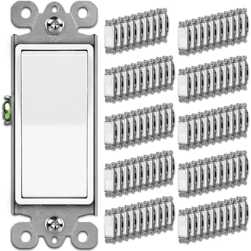 BESTTEN single-pole decorator light switch, 15A 120/277V, white