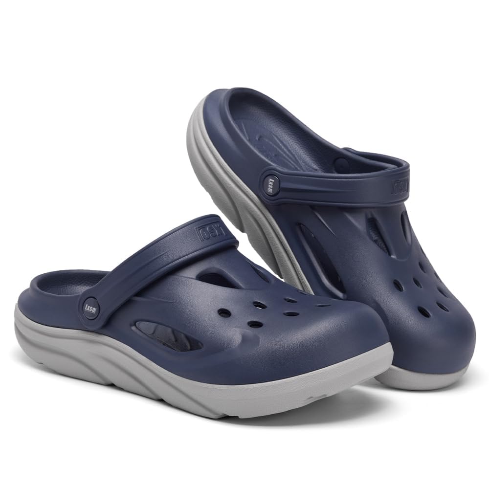 Lxso Mens Orthotic Clogs Garden Shoes Recovery Sport Sandals Arch Support Slip-on Mules Outdoor Beach Slippers Recovery Plantar Fasciitis Orthotic