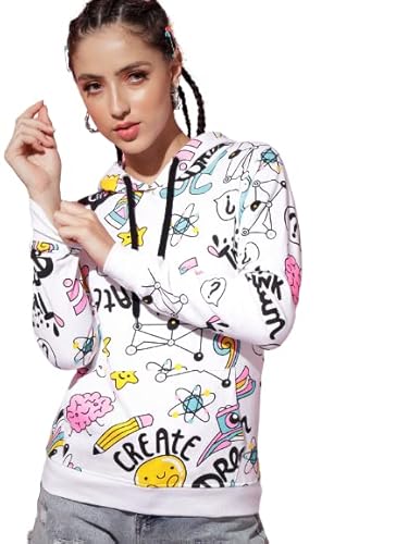 Women Cotton Sweatshirt (S, White)