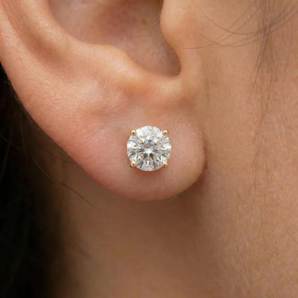 Pompeii 1 1/2ct Lab Grown Diamond Studs 14k Yellow Gold Earrings (F,VS) - Image 6