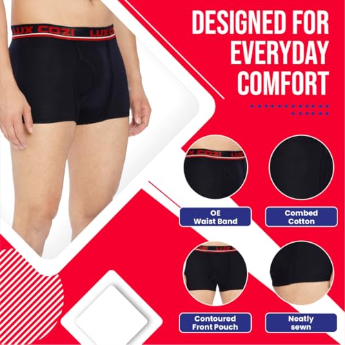 Lux Cozi Men's Cotton Trunks (Pack of 5) - Image 4