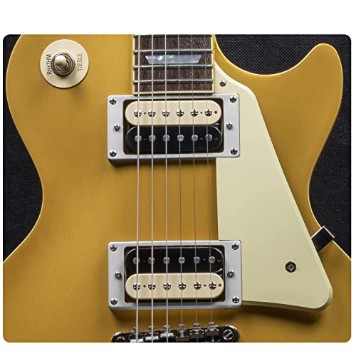 Harpfeas 2Pcs Flat Metal Humbucker Pickup Mounting Ring Set - Bridge Neck Pickups Cover Frame Replacement Part For Electric Guitar Or Precision Bass (Chrome) #TOP3