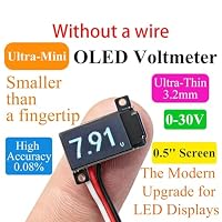 Oewwthy 0,5" Mini OLED Digital-Voltmeter DC 0-30V Hochpräzision 0,08% Ultra-Dünn 3,2mm Spannungsmessgerät Tester-Panel für DIY-Auto – Ansicht 4