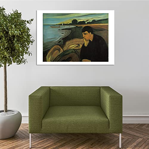 Melancholy de Edvard Munch petit format affiche impression dart mat sans cadre