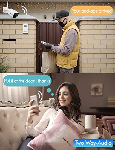 Topodome Wi-Fi Bullet Security Camera Outdoor,1080P Onvif Ip Wifi Surveillance Camera, Rtsp/ Humanoid Detect/ 2-Way Audio/ Siren Alarm/ Sd Card / Night Vision, Weatherproof Ip66 Metal Case (White) #TOP4