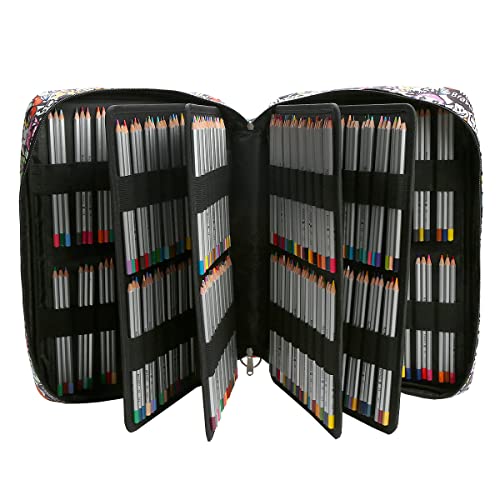 Image of Lbxgap Portable Colored Pencil Case Holds 480 Slots Pencils or 320 to 328 Gel Pens Large Capacity Pencil Organizer with Handle Strap Handy for Colored Pencils & Gel Pen