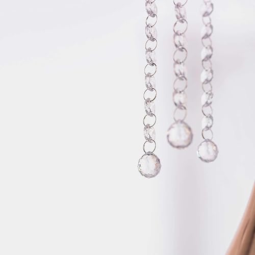 Miniatura 8 de Efavormart - Juego de 8 guirnaldas de cristal acrílico transparente de 13 pulgadas, cadenas octogonales con cuentas para decoración de bodas,