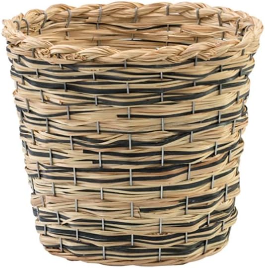 Napco Baskets - Natural and Black Woven Willow Basket with Liner, 10-Inch, Planter Pot Cover