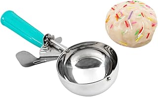 Met Lux 6 Ounce Portion Scoop, 1 Durable Disher Scoop - Thumb Trigger, Teal Stainless Steel Ice Cream Disher, For Portion ...