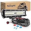 Nilight ZH411-A 12Inch 12 Inch 300W Triple Row Flood Spot Combo 30000LM Led Off Road Lights for Trucks with 16AWG Wiring Harness Kit,2 Years Warranty