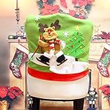 HENGSONG Weihnachtsdeko Weihnachts Stuhlhussen Stuhlüberzug Stuhlabdeckung Küchen Stuhlhussen Home Party Dekoration (Elch)
