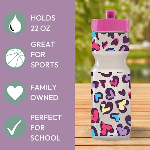 50 Strong Kids Water Bottle | 22 Oz. Bpa- Free Sports Squeeze Water Bottles With Pull Top Cap |Perfect Water Bottle For School | Reusable & Durable For Boys & Girls | Made In Usa #TOP3