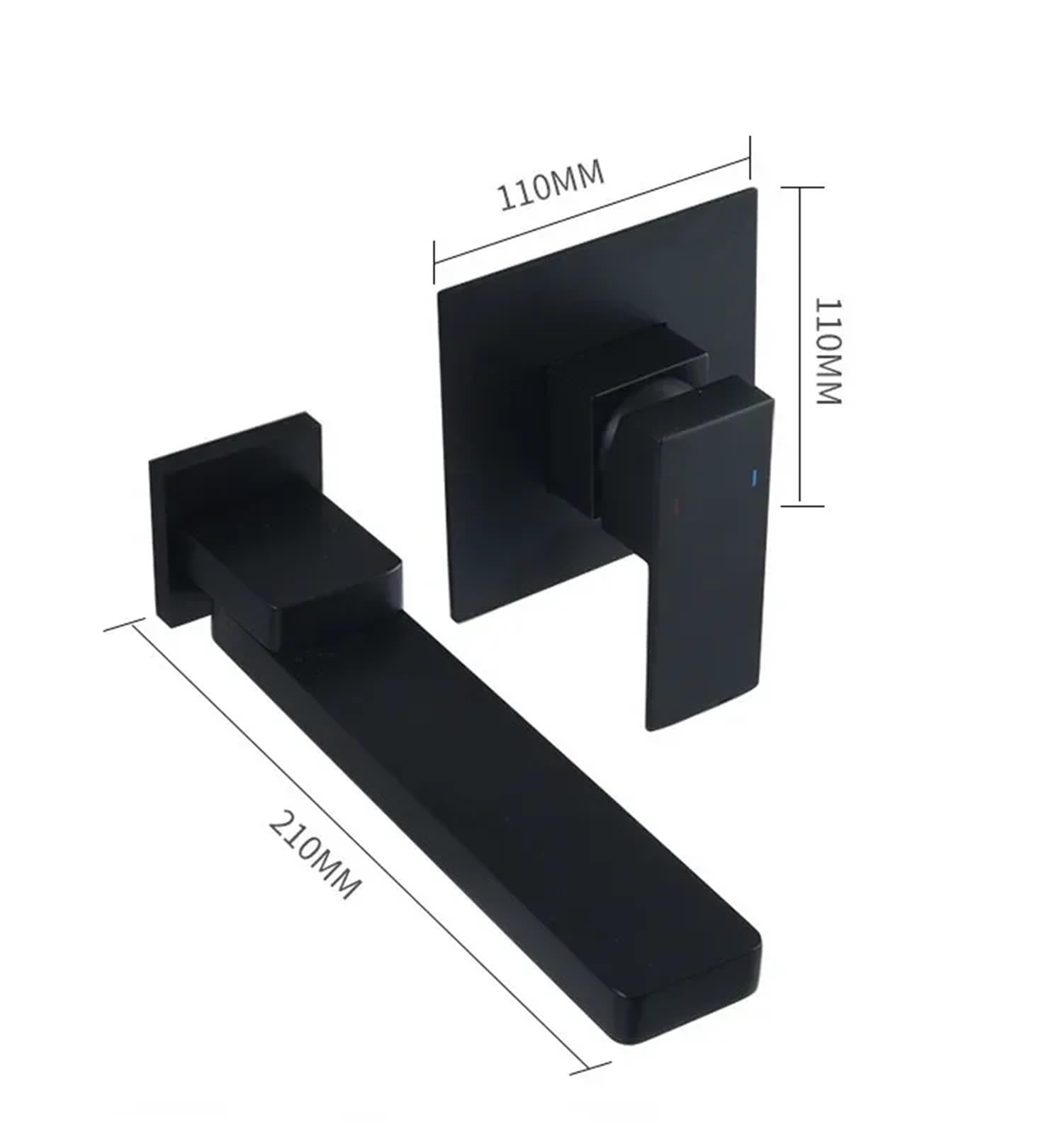 Rubinetti per vasca da bagno a parete, rubinetto per lavabo in oro spazzolato, rubinetto per bagno, rubinetto nero a parete, rubinetto per lavabo caldo e freddo, set di miscelatori per lavabo (color