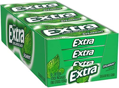 Extra Spearmint Sugar-Free Gum, 12 Piece Pack, 15 Count