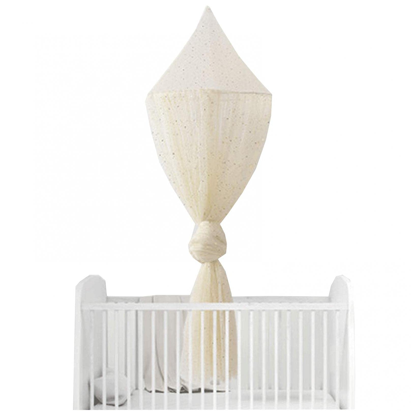 Moustiquaire dôme beige anti-piqûre avec rideau de lit étoilé pour des nuits calmes