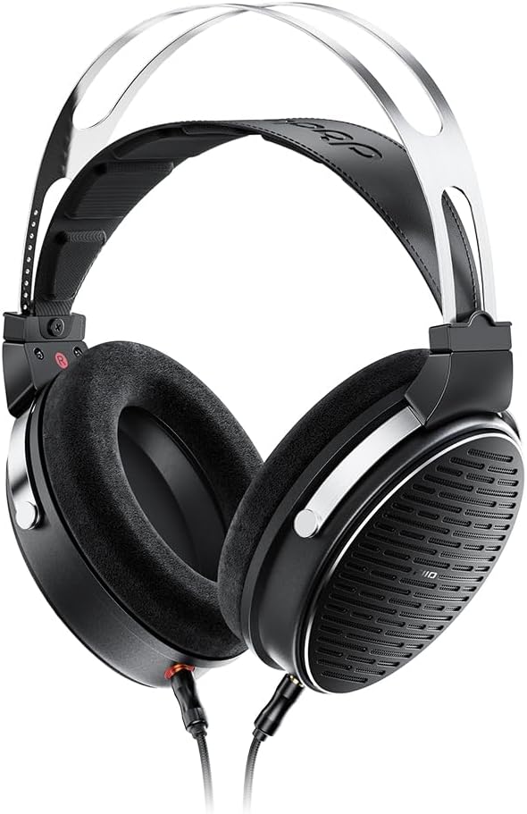 FiiO JT3 Over-Ear Open-Back Headphones, 50mm Dynamic Driver, PEK+PU Composite Diaphragm, Detachable 3.5mm Cable with Mic for Music & Gaming (Black)