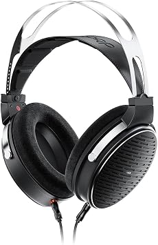 FiiO JT3 Over-Ear Open-Back Headphones, 50mm Dynamic Driver, PEK+PU Composite Diaphragm, Detachable 3.5mm Cable with Mic for Music & Gaming Black